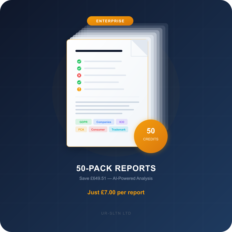 50-Pack UK Company Compliance Reports - Enterprise
